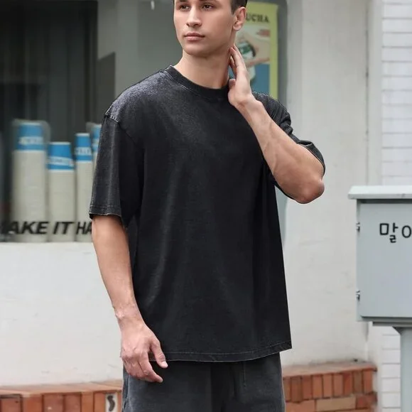 Oversized Unisex Cotton T-Shirt - Vintage Faded Colors, XL, Multi-Color